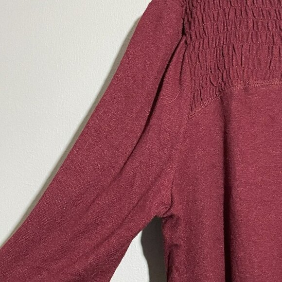 143 Story Line Up Sweater Blouse Women Size 3X Burgundy Smock Raw Long Sleeve - Picture 6 of 12